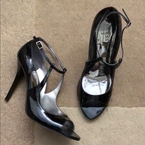 Guess Marciano patent leather open toe stiletto